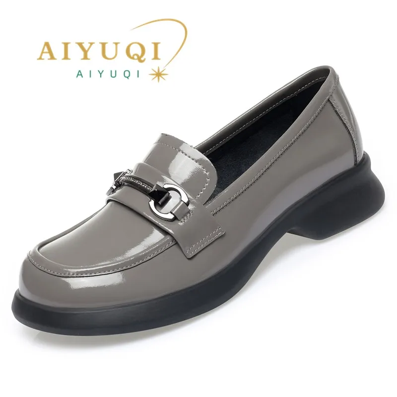 AIYUQI Loafers Women Genuine Leather 2024 New Ladies Spring Shoes Round Head Fashion British Style Shoes Women