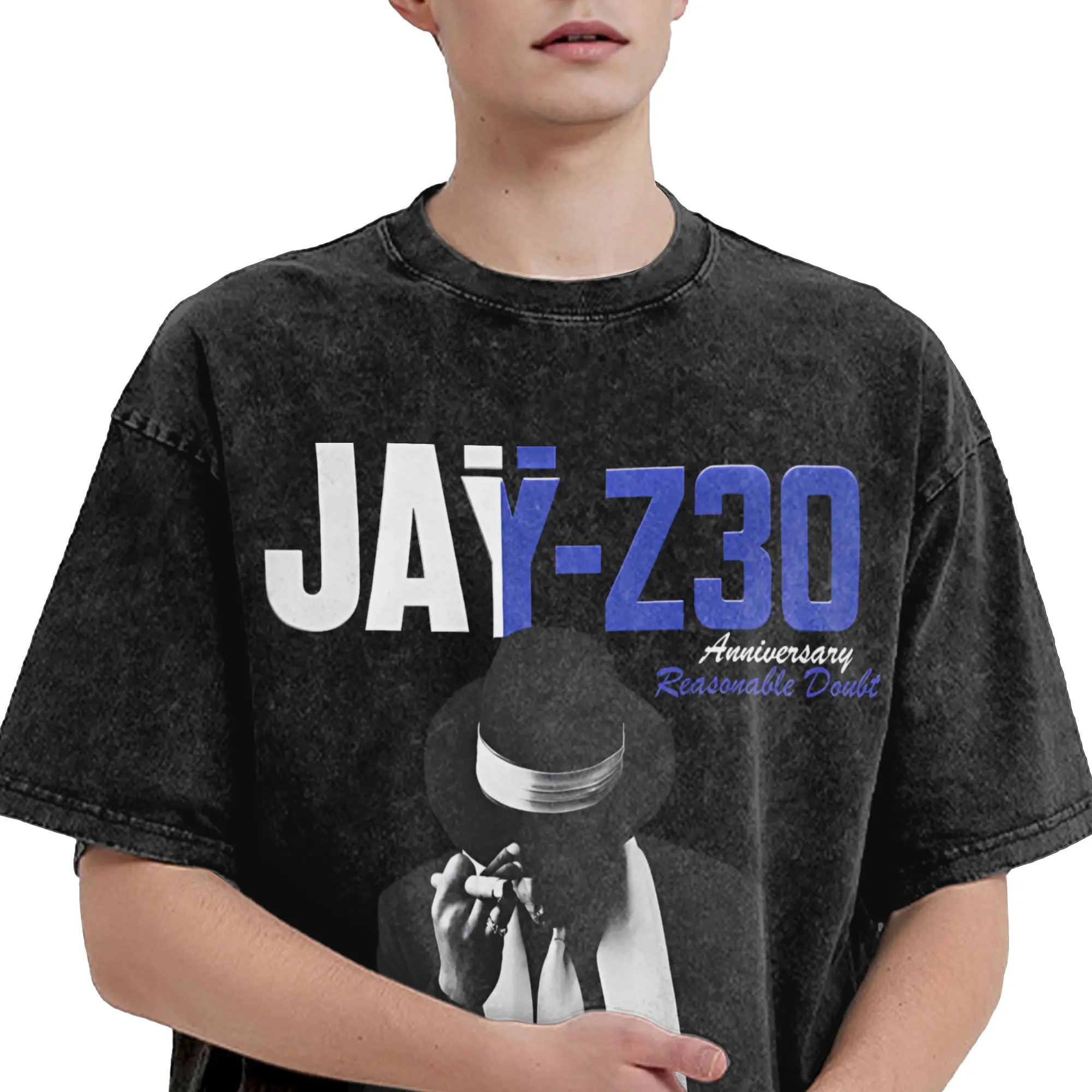 Jay Z 30th Reasonable Doubt 25th Blueprint JAŸ-Z 30 Tour  Washed T Shirts Streetwear Hip Hop Vintage T-Shirts  Tees Men Women