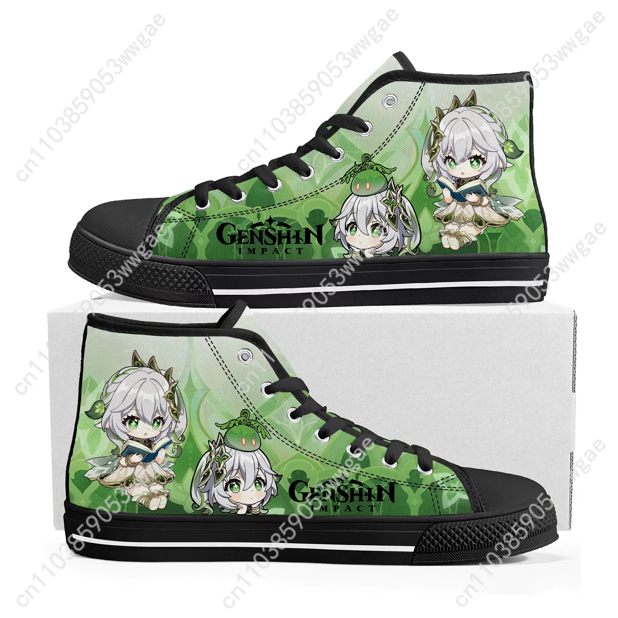 Genshin Nahida High Top Sneakers Mens Womens Teenagers High Quality Canvas Sneaker Casual Couple Shoe Durable Personalized Shoes