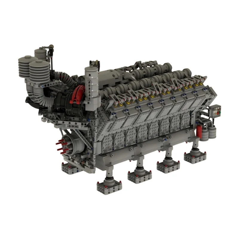 

Технический конструктор V16: Дизельный двигатель (модель) из строительных блоков, механическая имитация двигателя, для самостоятельной сборки, для взрослых.