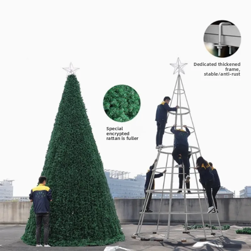 Christmas large tree 3m/4/5/6/8/10/12 meters frame layout atmosphere shopping mall square high-grade bare tree