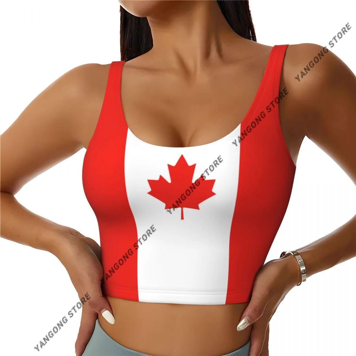 Sports Bra Women Running Yoga Clothes Vest Canada Canadian Flag Gathering Fitness Vest