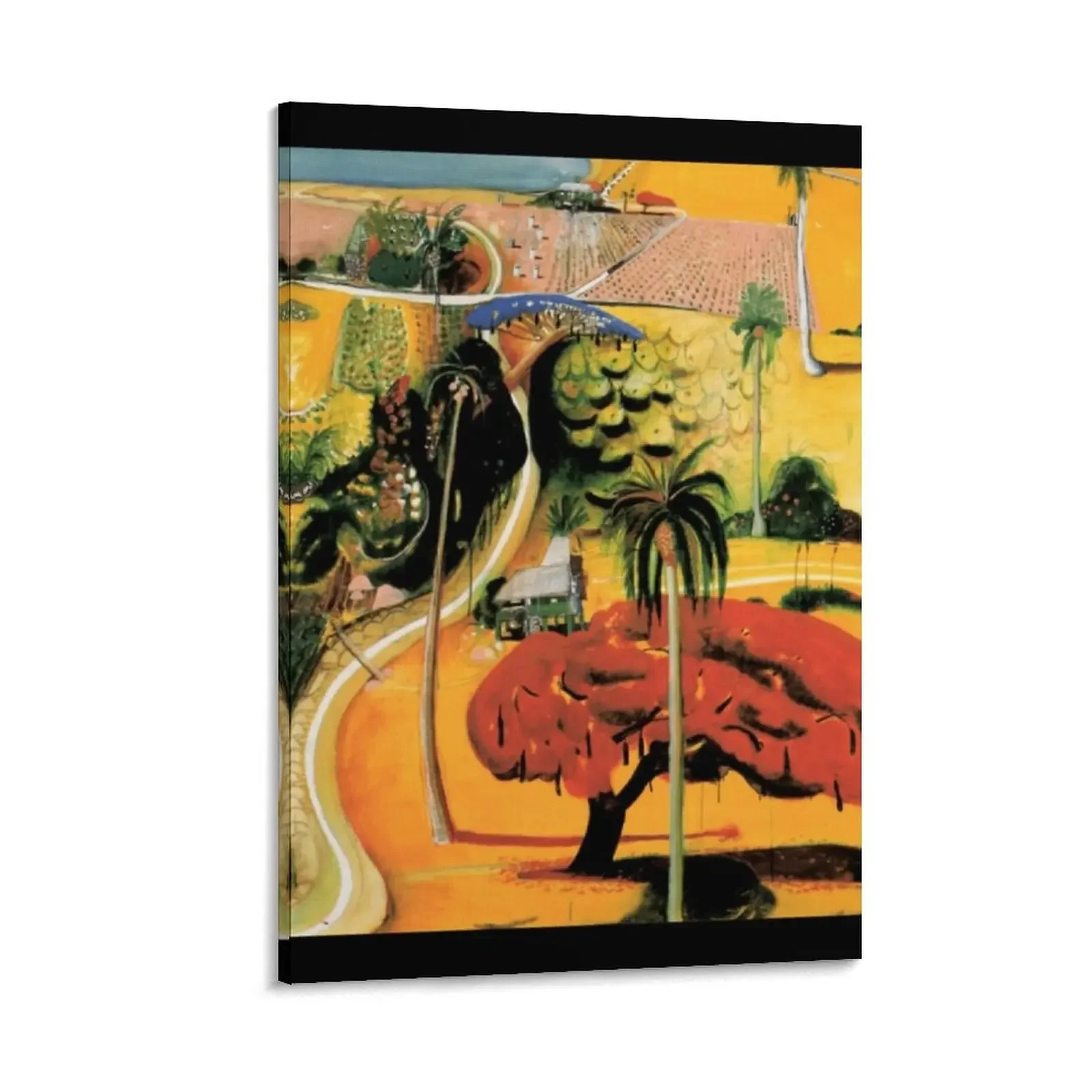 Brett Whiteley - Far North Queensland (1992) oil, earth, charcoal, collage on plywood. High quality Canvas Painting home decor