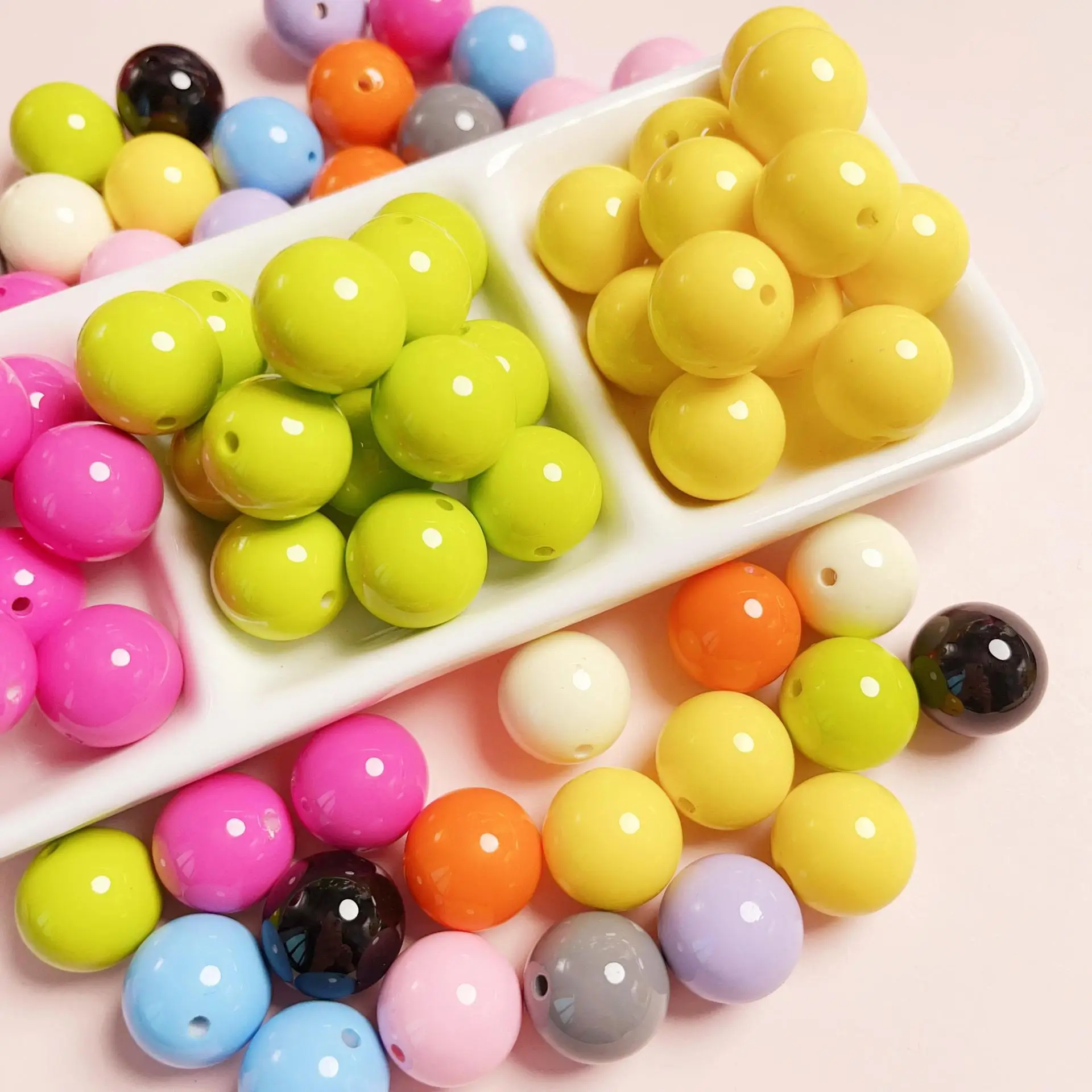 10pcs/lot High Quality AB Rubber Colors Acrylic Round Gumball Beads 16mm Ornament Accessories Necklace Earring Bracelet Craft