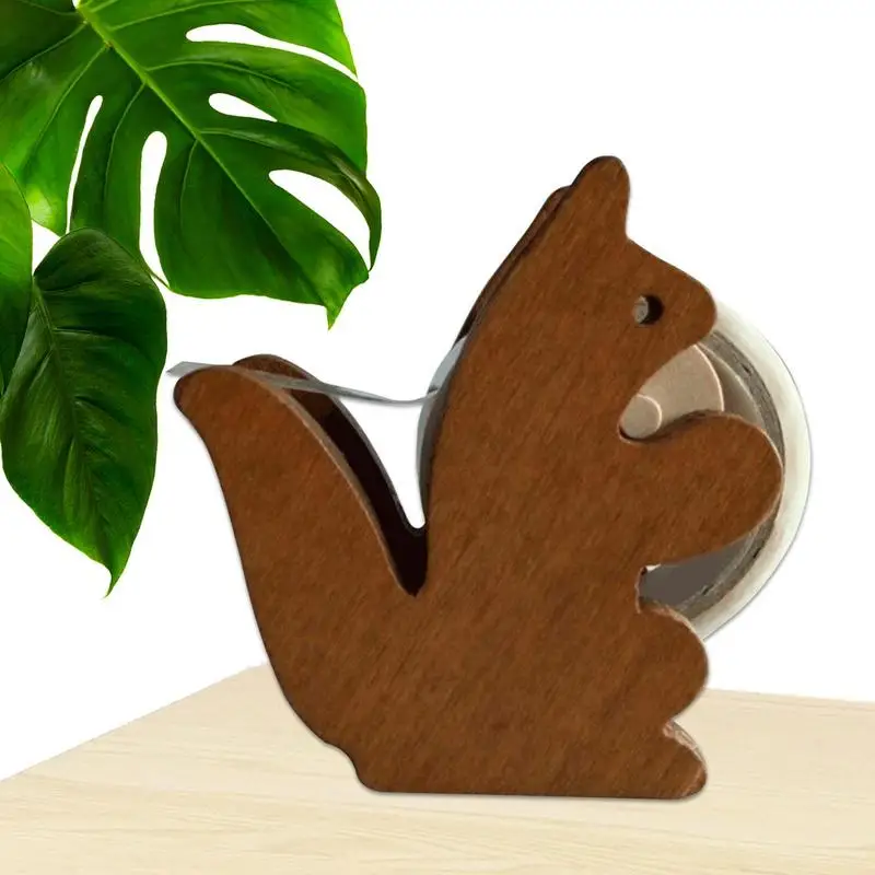 

Tape Dispenser Desk Cute Animal Squirrel Tape Holder Tape Cutter For Desk Desktop Wooden Tape Dispenser Adhesive Tape Roll