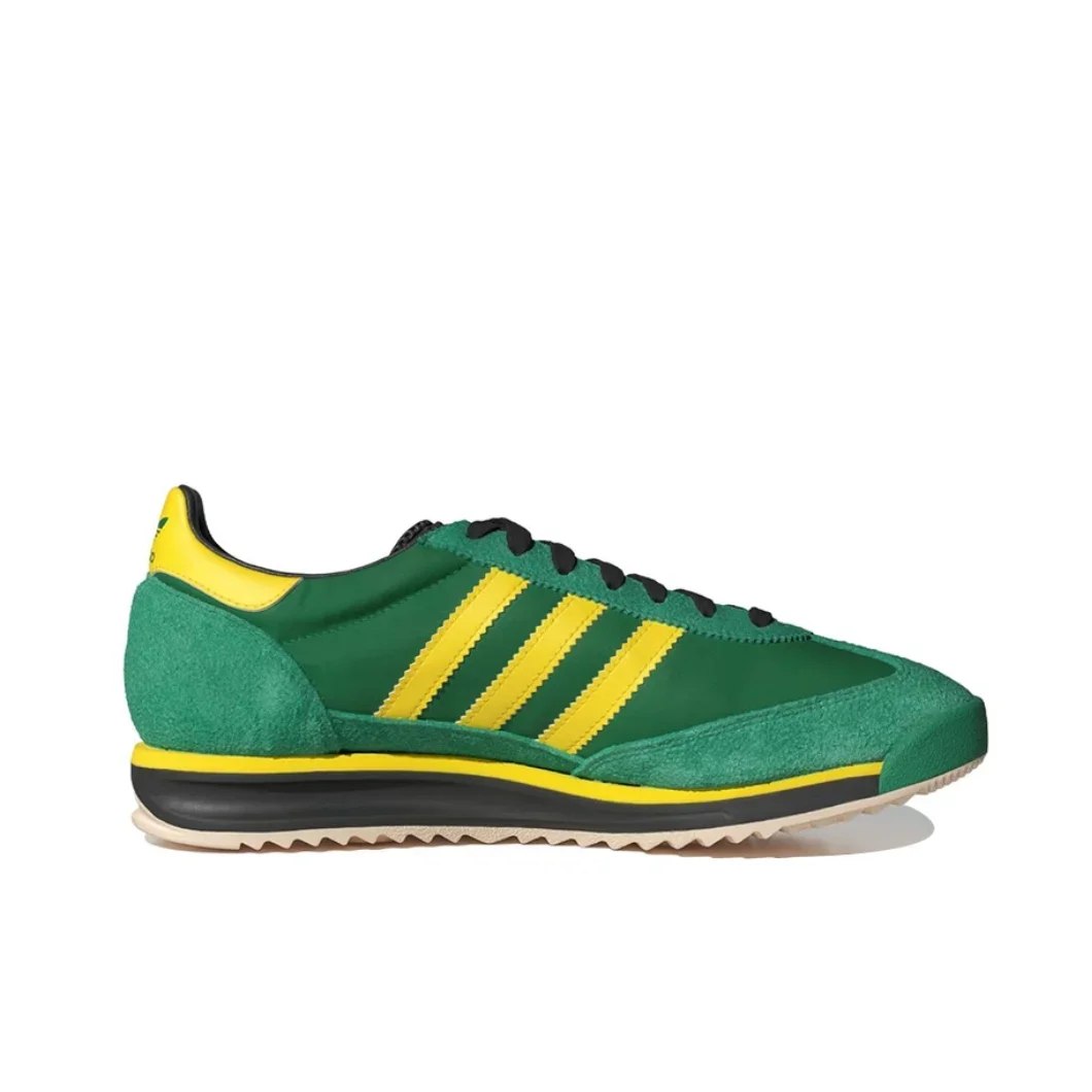 Adidas SL 72 OG hommes et femmes tendance rétro bas chaussures de course décontractées antidérapant résistant à l'usure jaune et vert Colorway