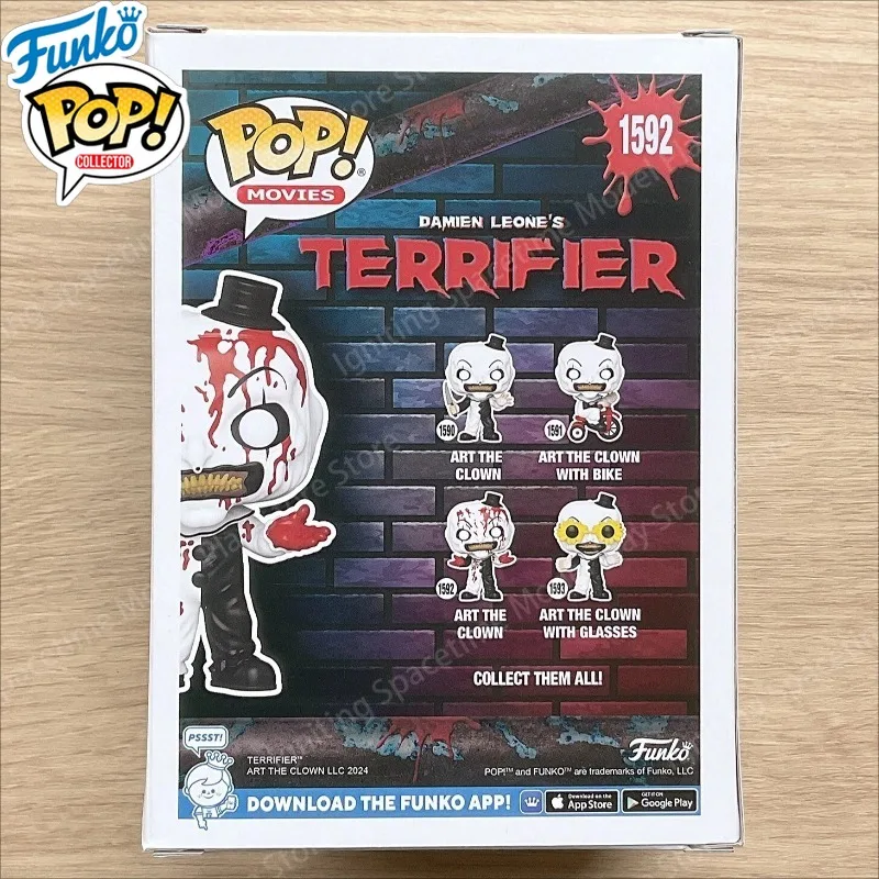 Funko Pop Bloody Art The Clown #1592 Terrifier Horror Movie Character Vinyl Figurine Collectible Model Home Decor Hobby Gift - view 3