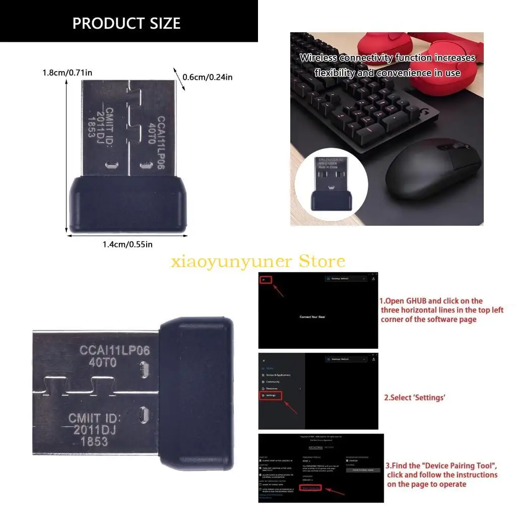 P9JB Portable USB Mouse Receiver for G304 G305 Mouse for Enhances Functionality