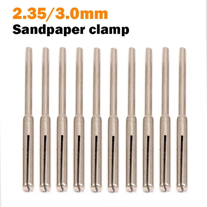 

5/10/20/50Pcs 2.35/3.0mm Shank Sandpaper Clamp Split Mandrel Convenient Split Mandrel Tapered Sandpaper Holder for Rotary Tool