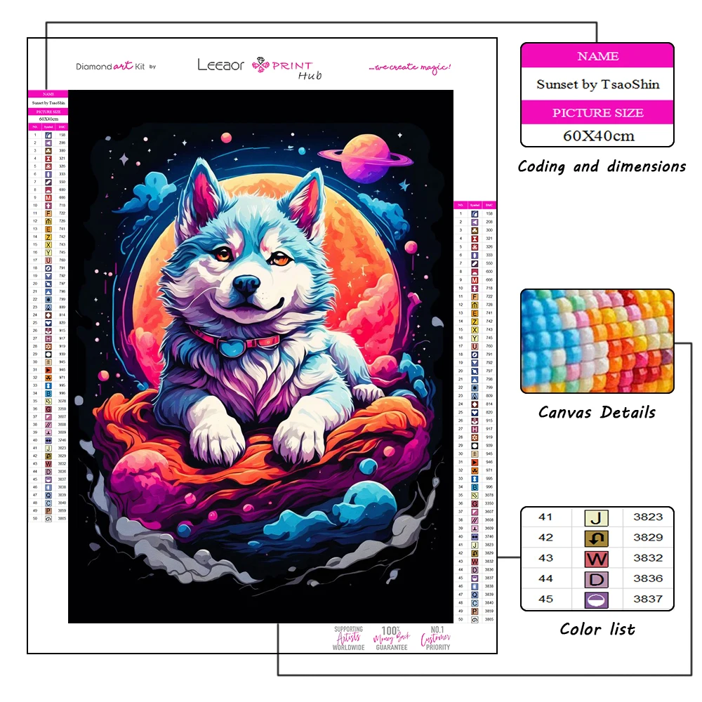 Cartoon Art Diamond Painting Animals Exploring Space Full Rhinestone Mosaic Embroidery Cross Stitch Kit Home Decor Gifts 5D Diy