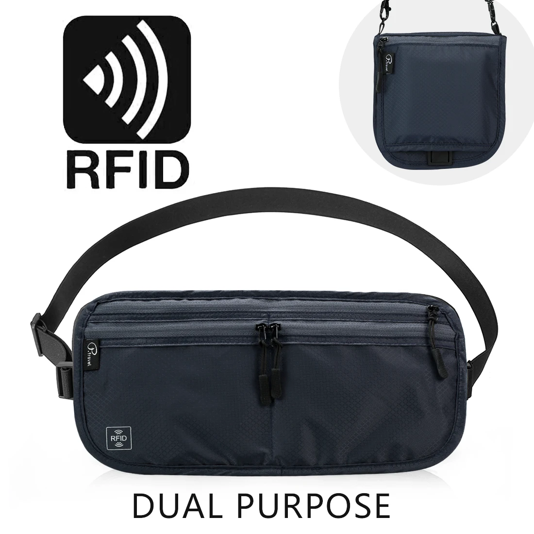 Mini Heuptas Rfid Blocking Heren Sport Reizen Kleine Crossbody Schoudertassen Vrouwen Waterdichte Paspoorthouder Borsttas