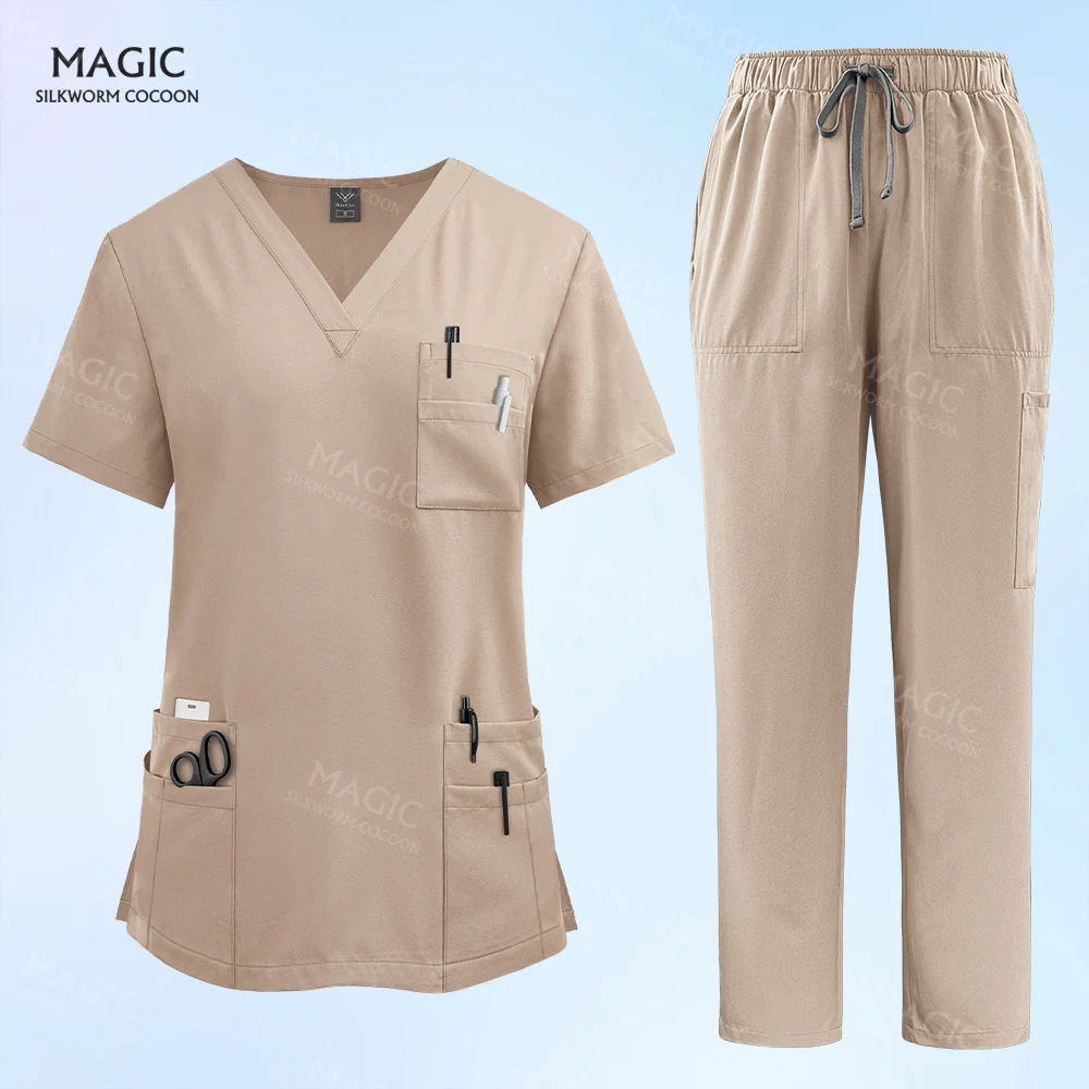 

Unisex Medical Uniforms Men Women Nursing Clothes Beauty Costume Nurse Scrubs Sets Doctor Dentist Workwear Clinical Tops Pants