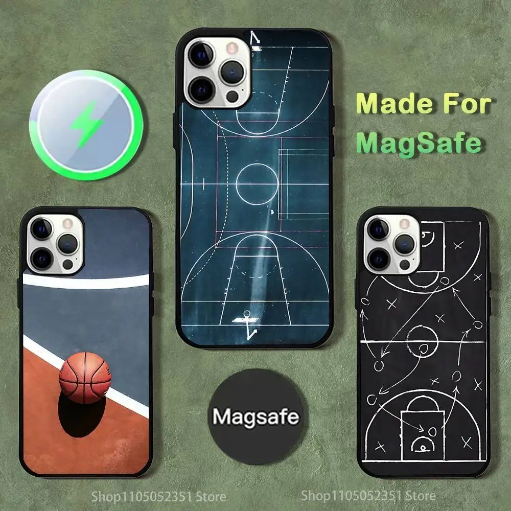 

Basketball Court Phone Case For iPhone 16,15,14,13,12,11,Pro,Max,Plus,Mini,SE4,E Magnetic Magsafe Wireless Charging