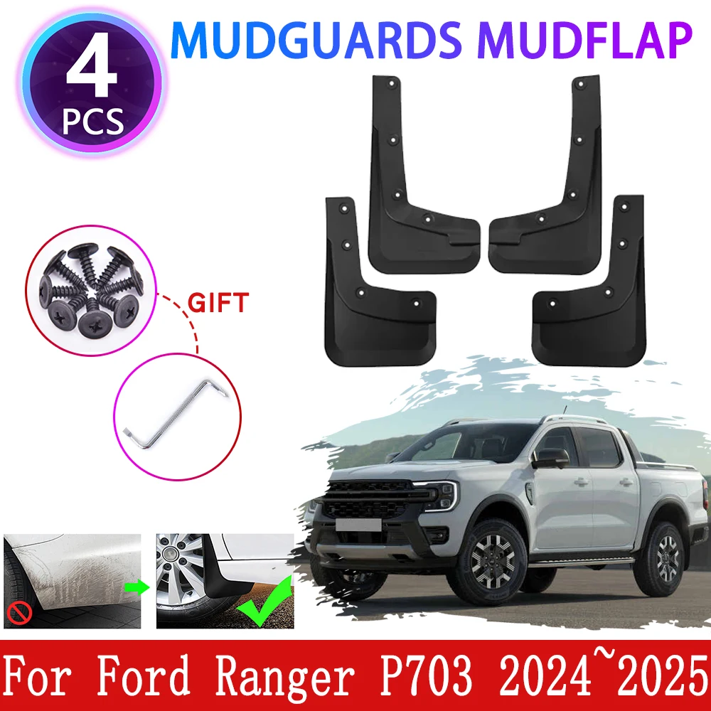 

Для Ford Ranger P703 (2024-2025), версия для Северной Америки: Брызговики, защитные накладки на крылья, противоскользящие грязезащитные щитки