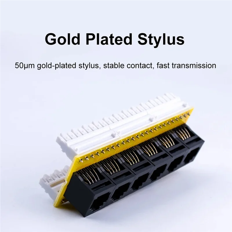 24 포트 CAT6 UTP RJ45 패치 패널 19인치 1U 케이블 프레임 페이스플레이트 랙 마운트 50U 금도금, 후면