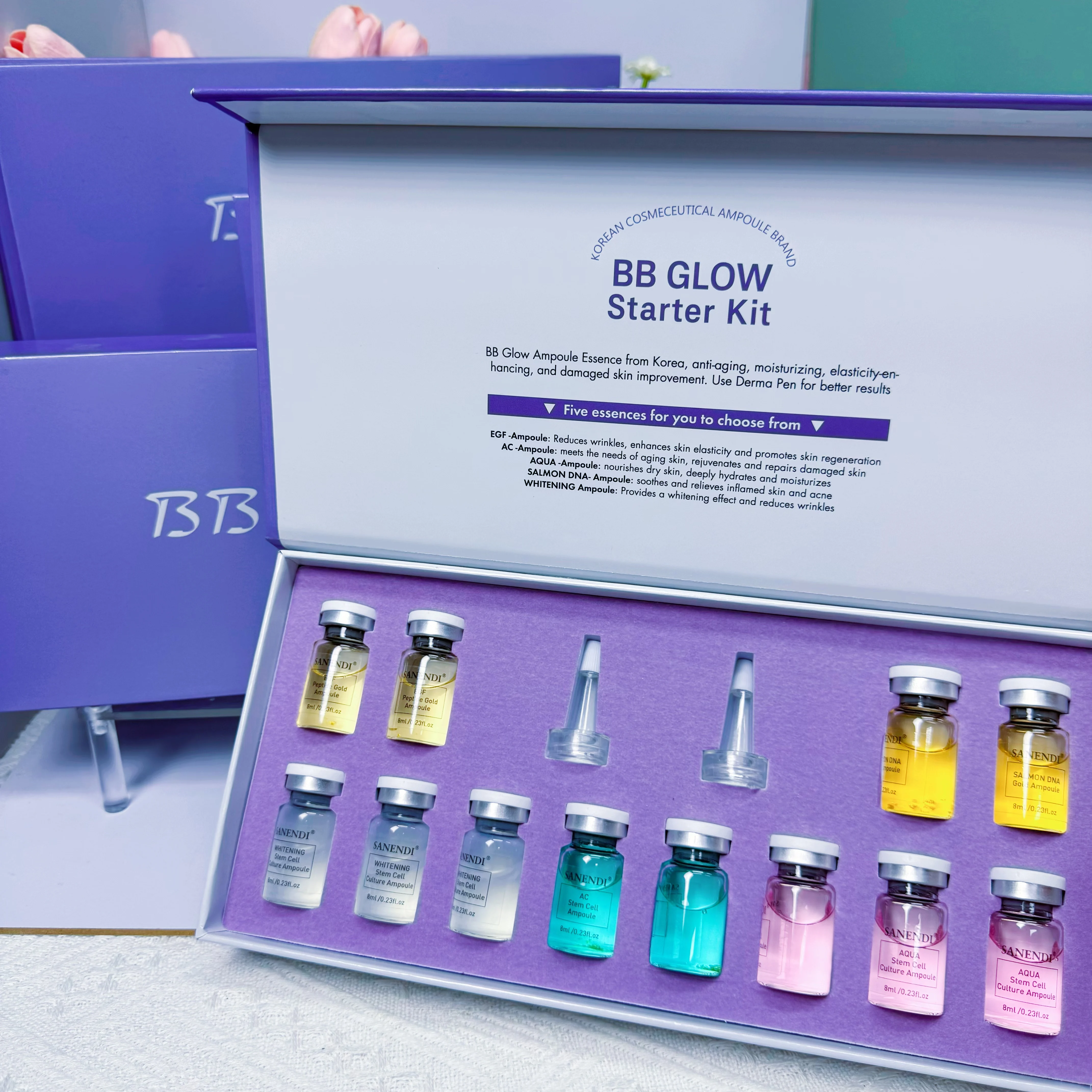 BB Glow Moisturizing Hydrating Facial Skin Care Essence Set Anti-Aging Foundation Liquid Skin Care Solution for Skin Problems
