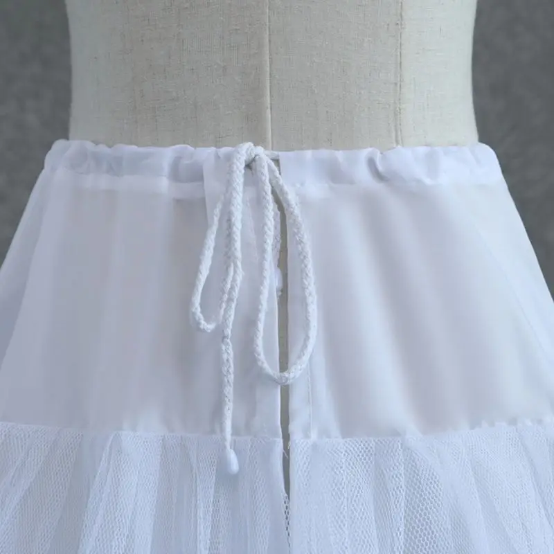 여자 화이트 웨딩 페티코트 2 후프 더블 레이어 신부 Crinolines Tulle 그물 Underskirt 하프 슬립 볼 가운 드레스