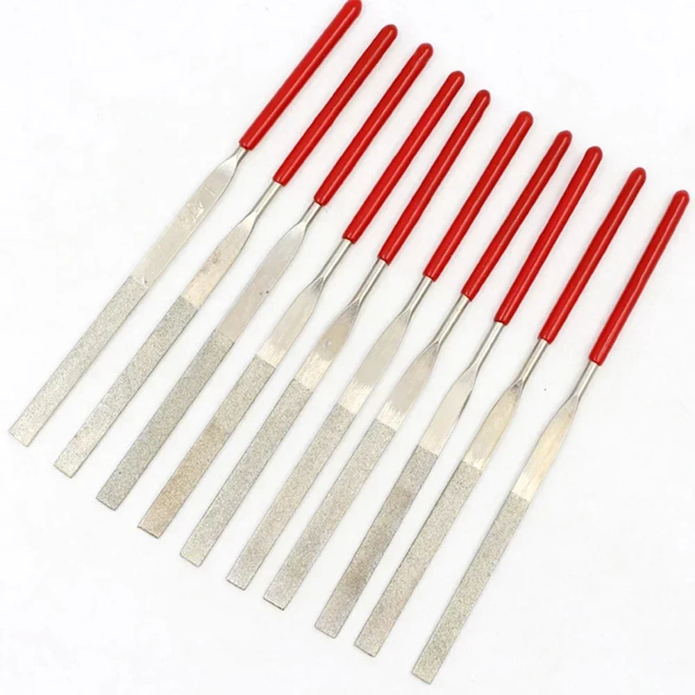 Indoor Mini Needle Files Needle Files Set 3*140mm 10 Pcs/Set Grinding Red+Silver High Quality Long Service Life