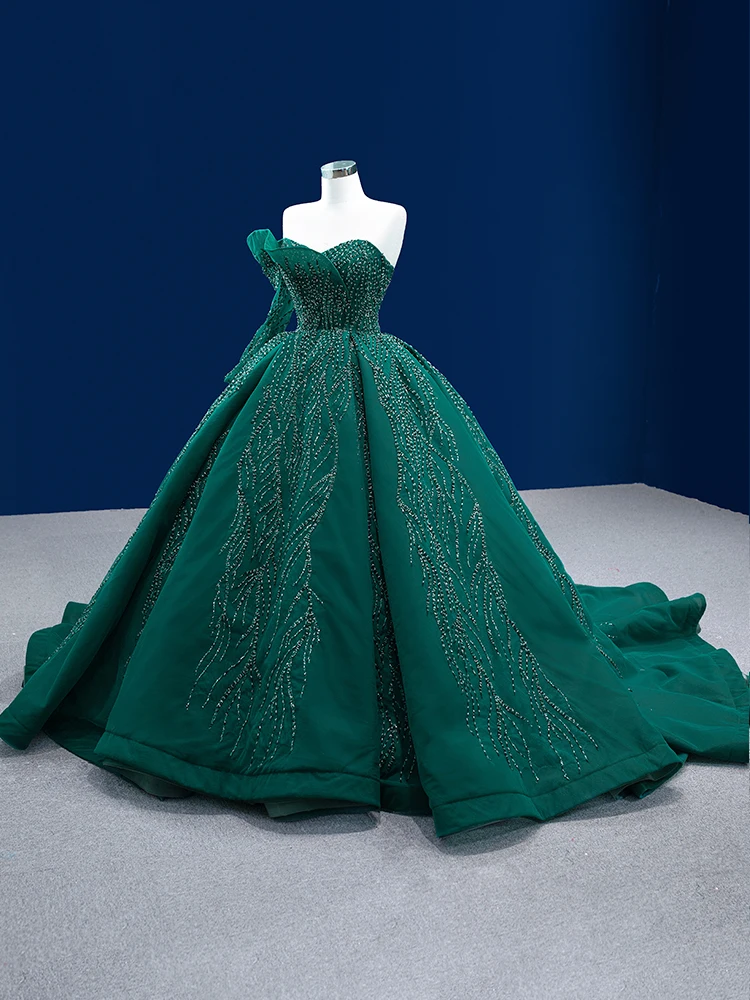 Verde quinceanera vestidos de baile de um ombro mangas compridas frisado mexicano doce 16 vestidos 15 anos