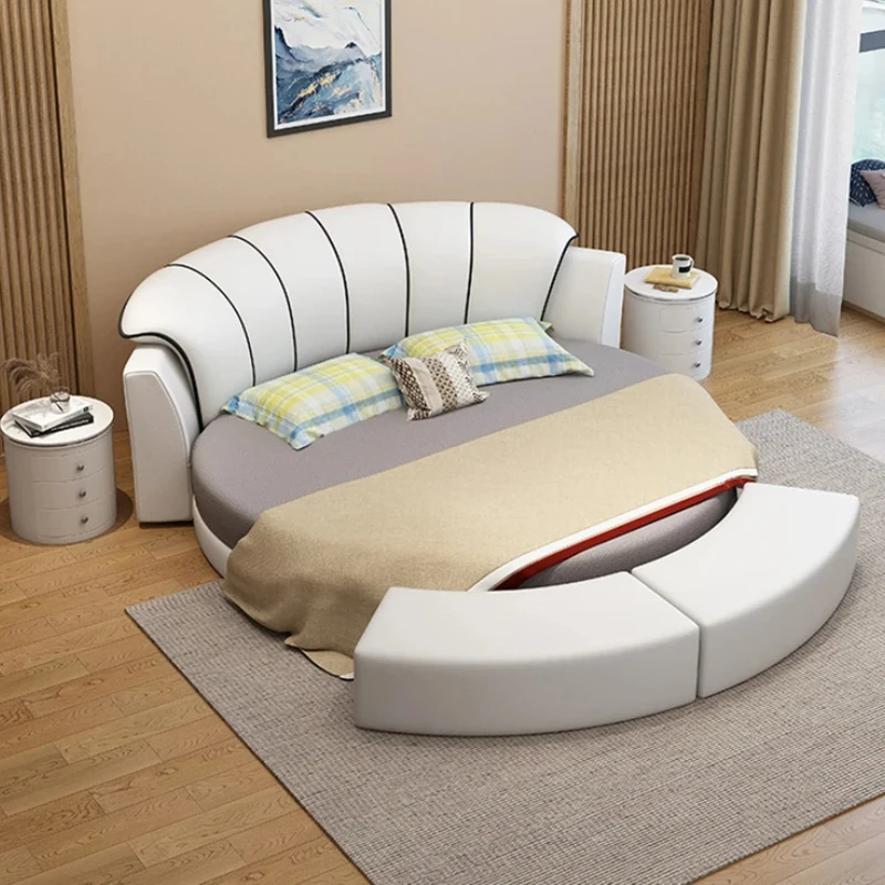 Modern Beauty Frames Bed Round Custom Master Luxury Floor Bed Design Sleeping Girl Muebles Para Dormitorio Nordic Furniture