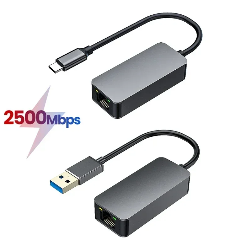 

2500Mbps USB 3.0 Type-C Ethernet To RJ45 2.5G Wired Adapter Converter Lan Network Hub For Windows 7/8/10 MAC For PC Laptop