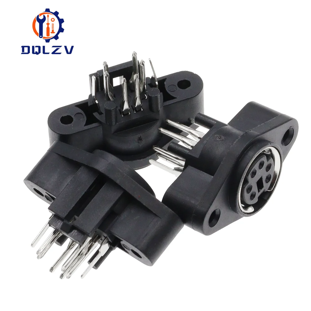 MDC/S Terminal Socket DIN Jack Connector Mini PS2 6Pin 6P with Fixed Hole Mouse Keyboard