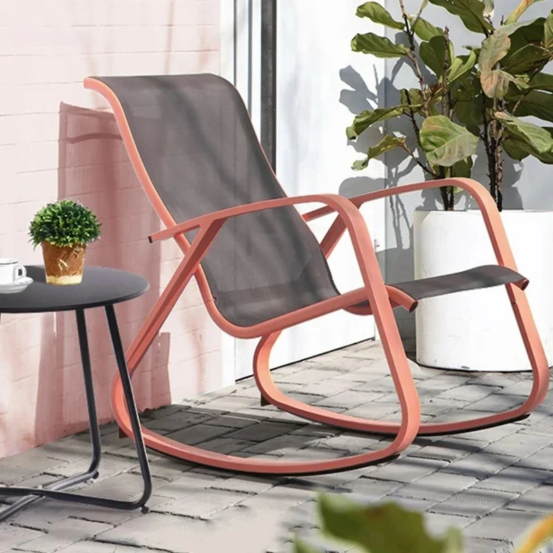 & Simple Single Beach Chairs for Balcony Courtyard Lazy Rocking Chair Minimalist Comfortable Leisure Outdoor Furniture Beach Cha