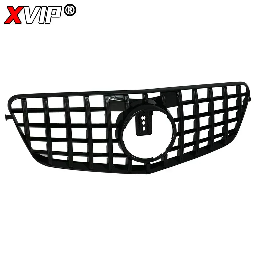 شبكة ممتصة للصدمات على طراز الماس الأسود من الكروم XVIP لسيارة Mercedes Benz W212 E-Class E200 E220 E350 E550 2010-2013 ضبط الشبكات العلوية #3