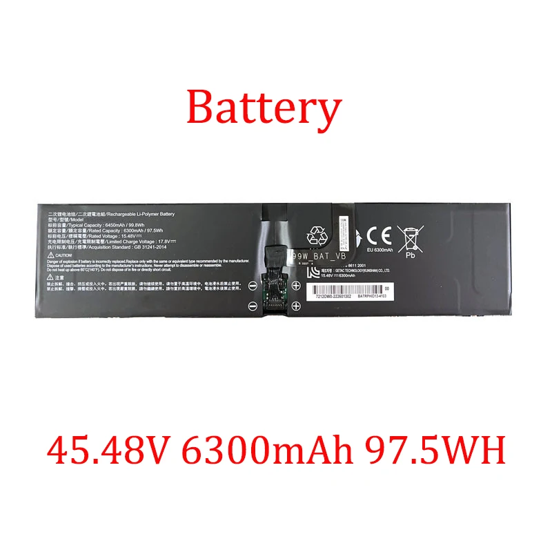 

Laptop Battery For 한성컴퓨터 For Hansung TFG6396 TFG6396W TFX4270H 45.48V 6300mAh 97.5WH New