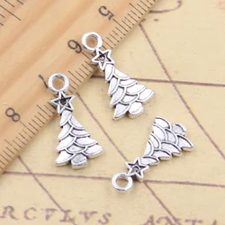 20pcs Charms Star Christmas Tree 20x11mm Tibetan Silver Color Pendants Antique Jewelry Making DIY Handmade Craft