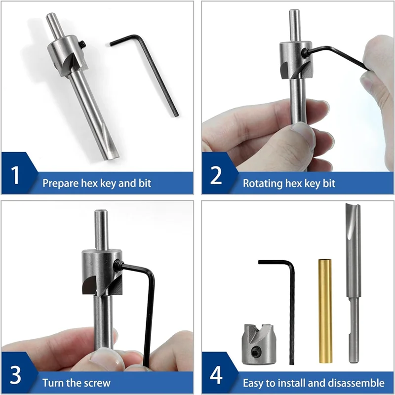 

AA01-7Pcs Pen Mill Set With Pilot Cutter Shafts, 7Mm, 8Mm, 3/8 Inch, 10Mm Mill Trimmer Set
