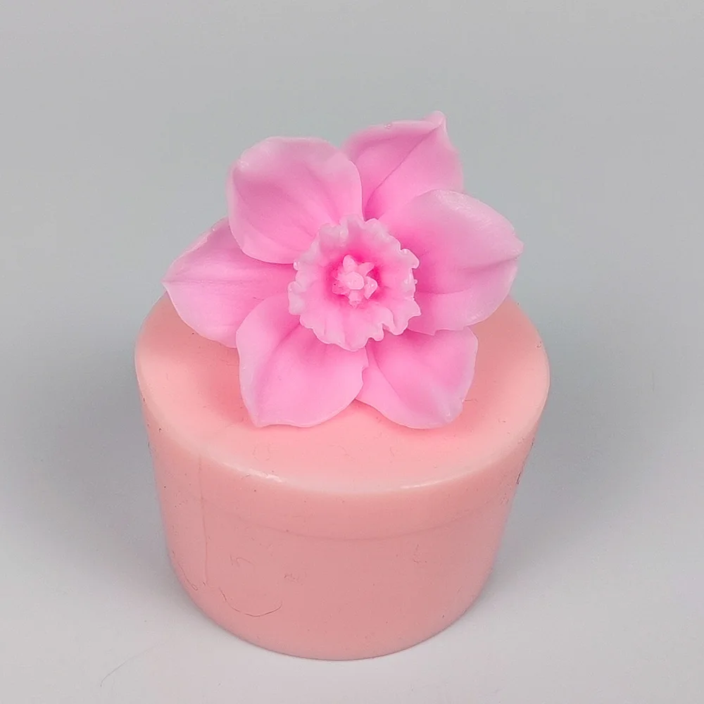 Narcissus Silica gel 3D molds Flower Shape silicone soap mold candle aroma mould soap making moulds resin clay molds