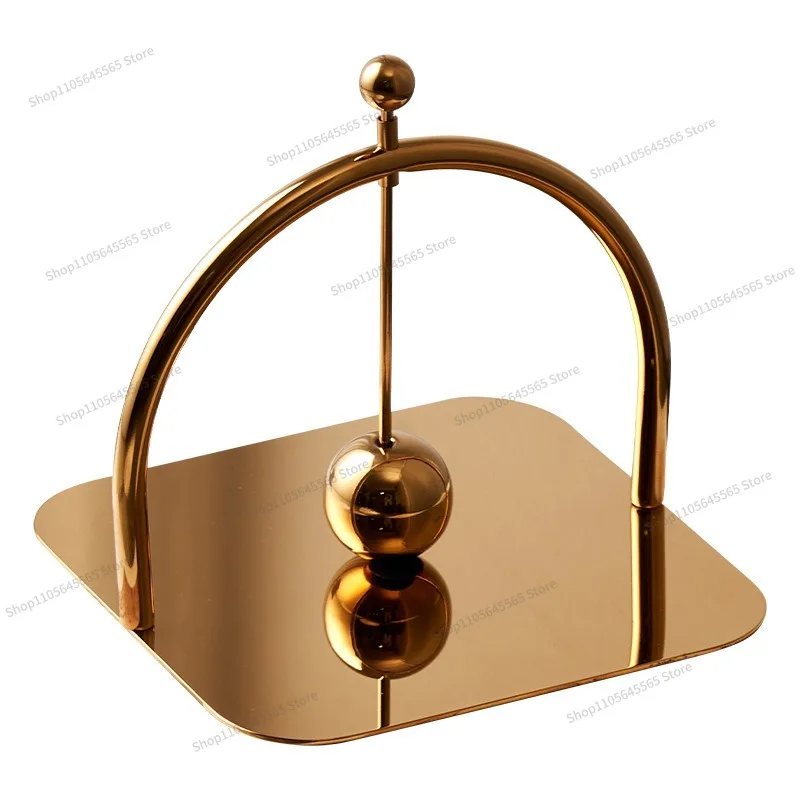 For  Rose Gold Stainless Steel Tissue Holder Square Stand Countertop Simple Napkin Holder