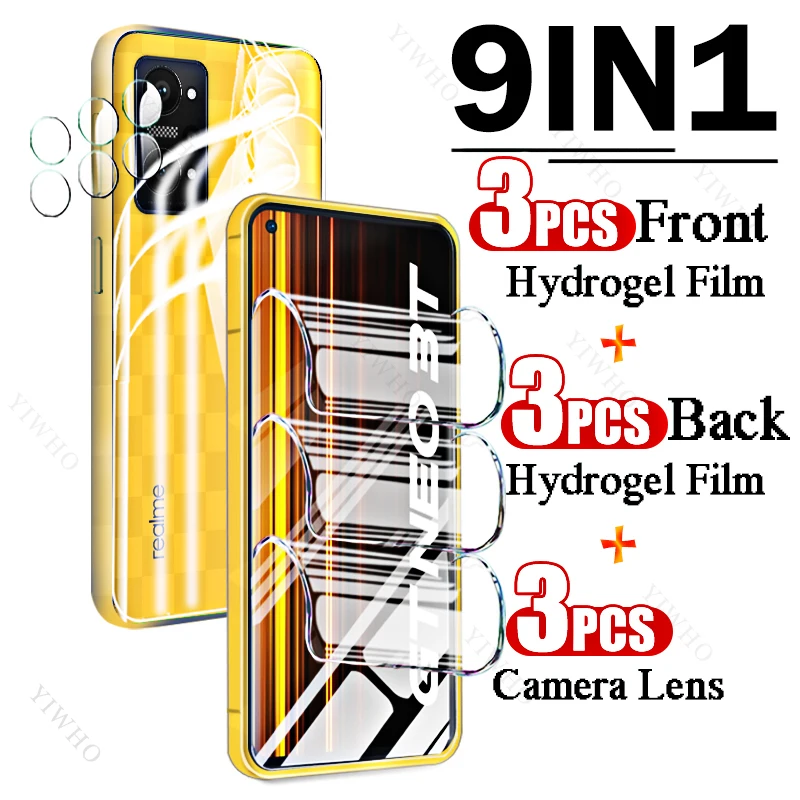 

9in1 Full Cover Front Back Hydrogel Film for Realme GT Neo 3T Fingerprint Screen Protectors for Realme G T Neo3T 3 T Camera Lens
