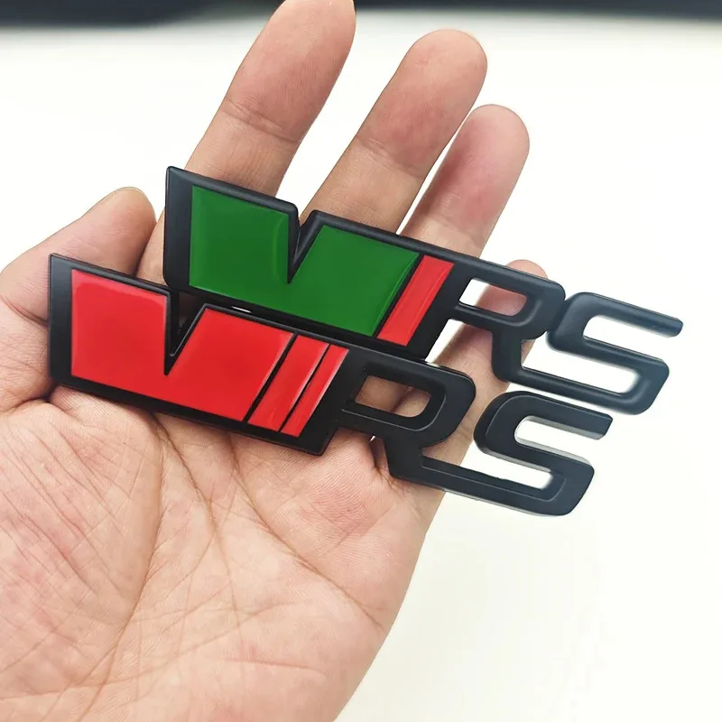 ثلاثية الأبعاد معدن RS شعار VRS سيارة الجبهة شواء شعار الخلفي الجذع شارة لسكودا VRS اوكتافيا 1 2 3 السريع كودياق كاروك فابيا Kamiq رائع