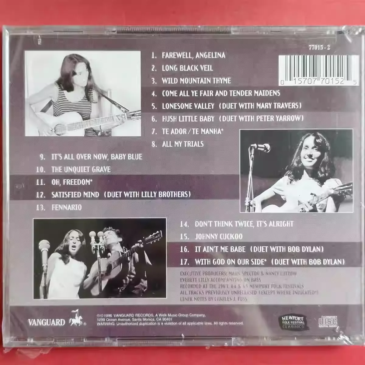 

CD Folk Album Joan Baez Music CD Live At Newport Music Record Cosplay Walkman Car Soundtracks Box Gifts Party Music Collection