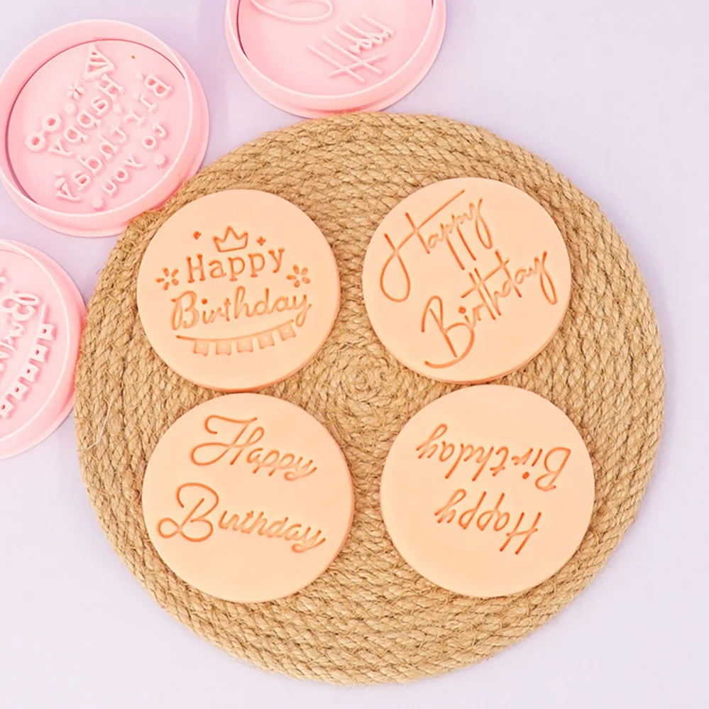 Picture 5: Happy Birthday Cookie Cutters Biscuit Mold Stamp Kitchen Baking Pastry Bakeware Dessert Baking Supplies