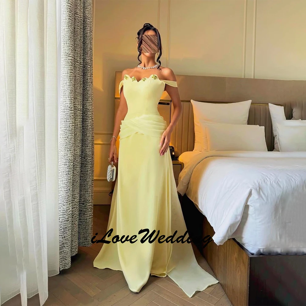 

Романтический трикотаж 2025, плиссированное вечернее платье трапециевидной формы с бусинами, длинные платья с открытыми плечами, одинаковые на заказ