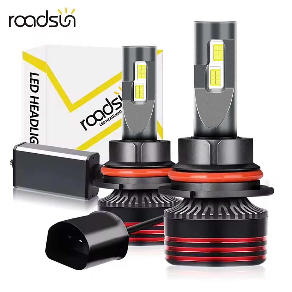 

9007 HB5 LED Car Headlight Bulbs 28000LM 200W 600% Brightness CSP Chips Hi-Lo Beam With Copper Heat Tube 12V 24V Canbus No Error