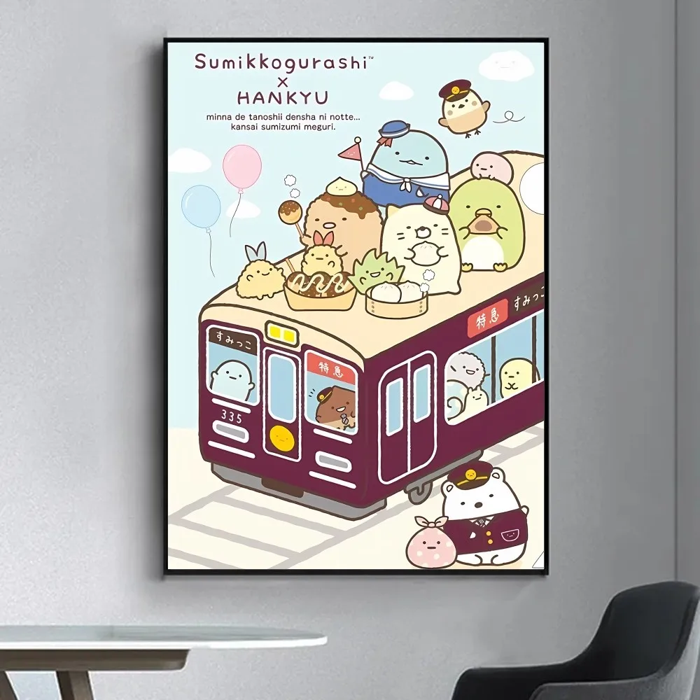 Japan Anime Sumikko Gurashi Poster Fancy Poster Wall Sticker for Living Room Bar Vintage Decorative Painting Middle