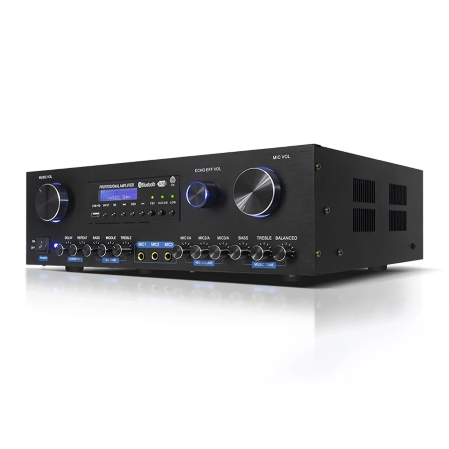 Professional Dsp Digital Audio Processor Built in 150W/250W/350/450W Power Amplifier Karaoke Effects Powered Audio Processor