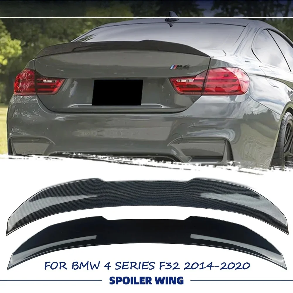 

Glossy Black Glossy Carbon Fiber Look PSM Style Rear Spoiler Wing For BMW 4 Series F32 Coupe 2014-2020
