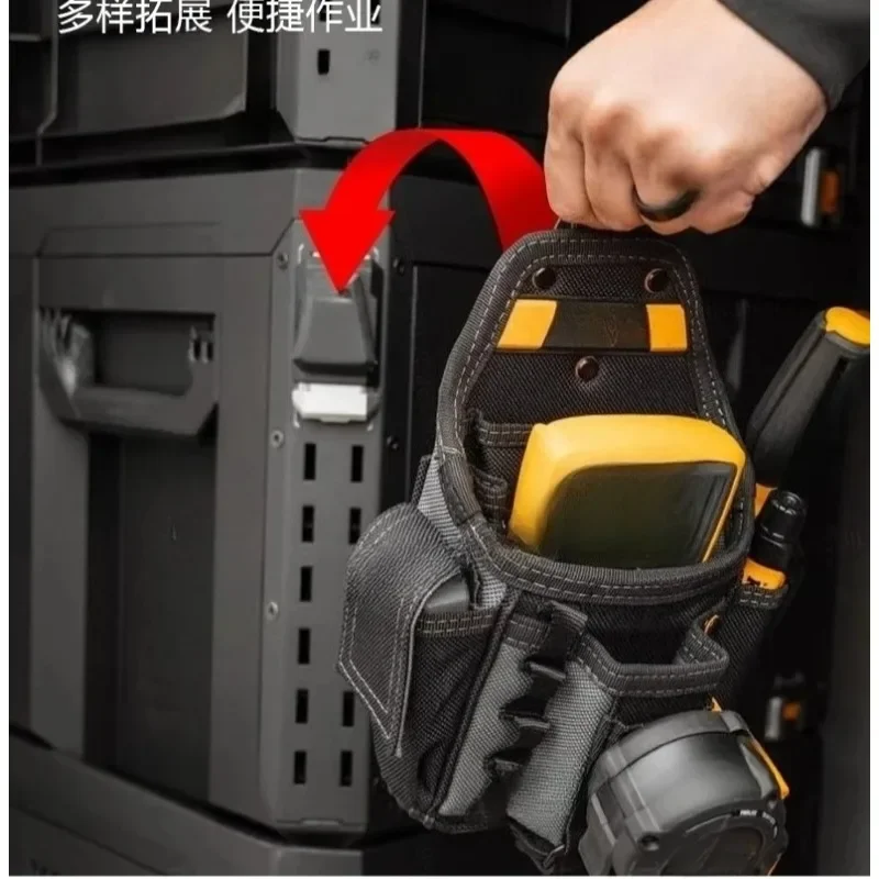 Double drawer trolley toolbox, self-locking tug box stackable single-layer oversized drawer wheel toolbox
