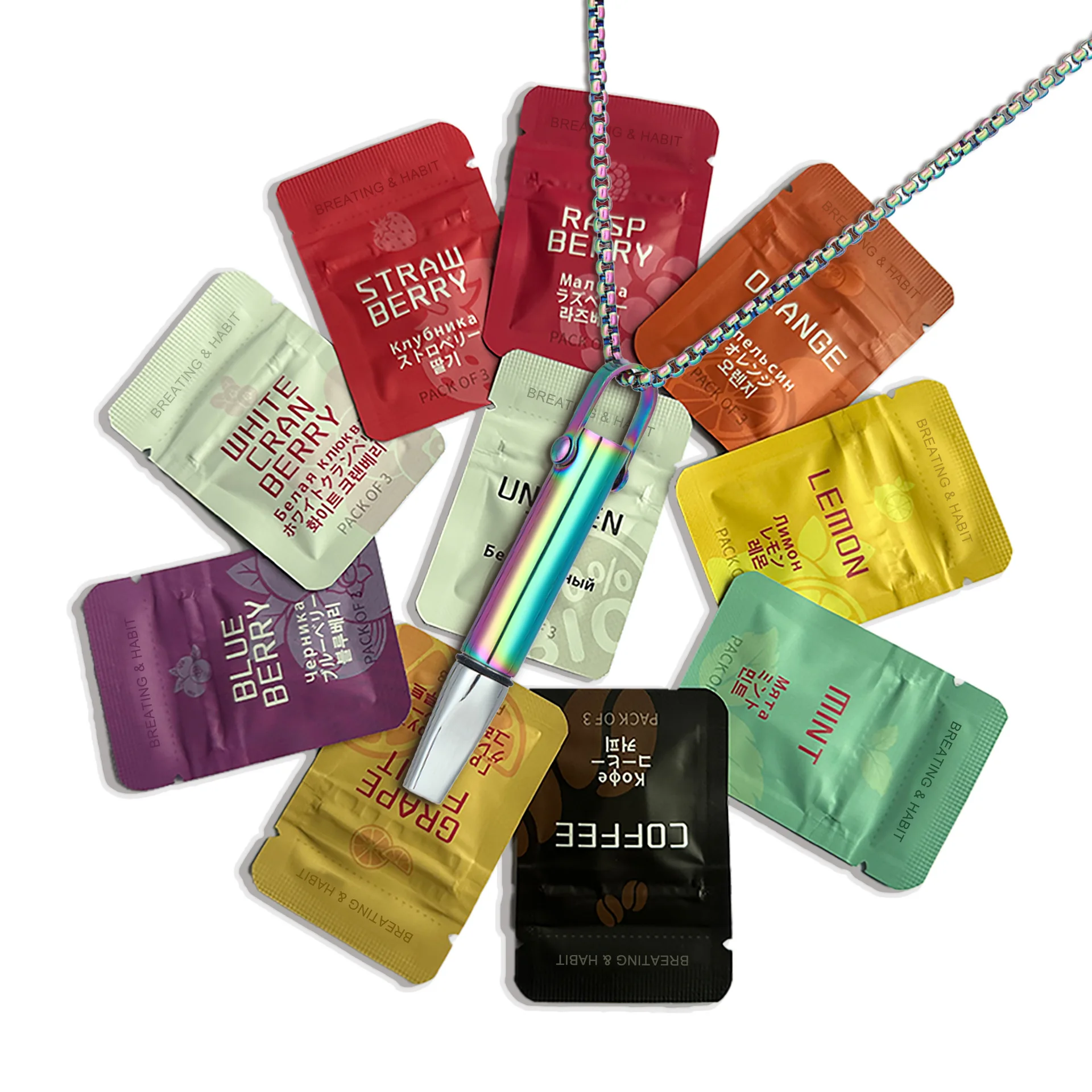 

Quit Smoking Breathing Necklace with Filter Core Mindful Breathing Aid Anxiety Relief Stainless Steel Meditation Inhaler Tools
