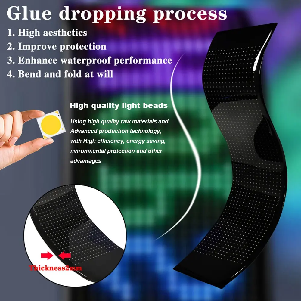 RGB LED Matrix Pixel Panel Control Remote LED Panel Flexible Display Licht Remote APP Bluetooth Auto werbung Bildschirm Decoraive