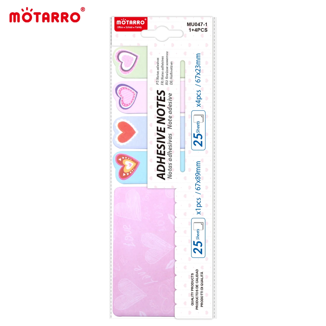 MOTARRO 1Pcs Kawaii Loving Heart Paper Sticky Notes Creative Notepad Memo Pads Office School Stationery Adhesive Stickers Decor