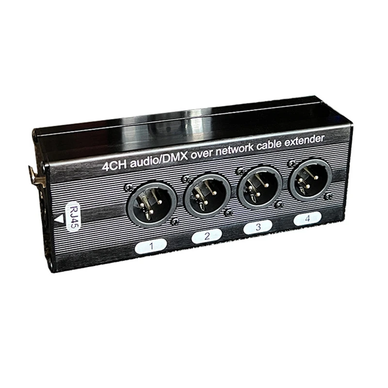 1Pair 4-Channel 3-Pin XLR Or 6.3Mm Audio And DMX Over Network Cable Extender, XLR Audio Network Extender Male+ Female