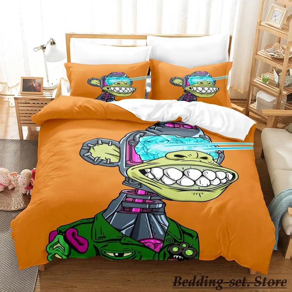 

Bored Ape Yacht Club BYAC NFT Bedding Set Single Twin Full Queen King Size Bed Set Aldult Kid Bedroom Duvetcover Sets Anime