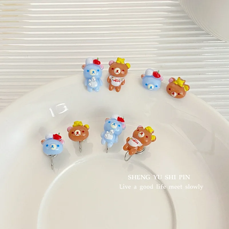 Kawaii Rilakkuma فتاة الكرتون لطيف الأذن مربط المرأة أنيمي الإبداعية القرط مجوهرات الأزياء اكسسوارات أقراط هدية الكريسماس 2026