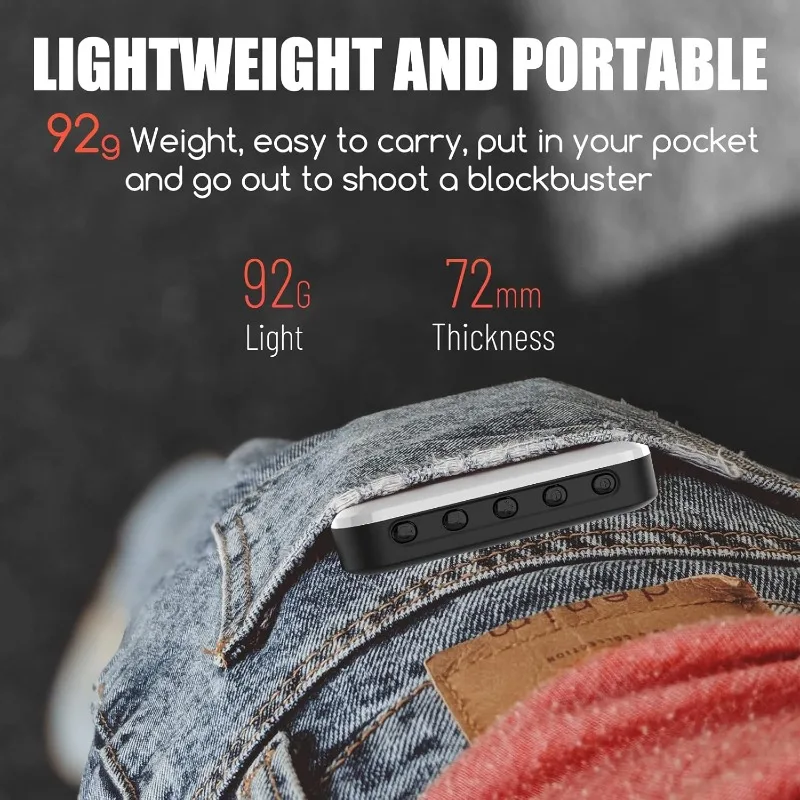 Luz para selfie - Luz LED recarregável USB para telefone BANSINE - Luz fotográfica portátil com mais de 97 CRI, temperatura de cor de até 6500K